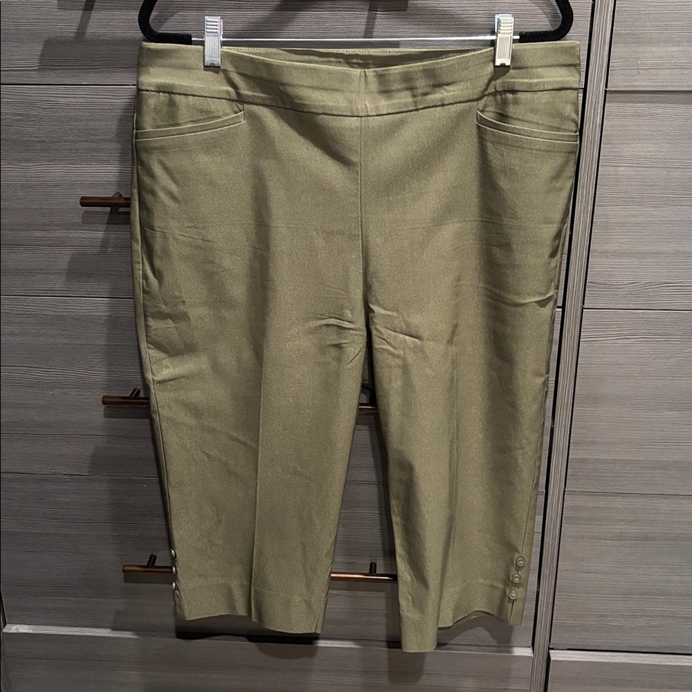 Chico's Dark Olive (Size 3/like a US16) cropped Ponte Pant